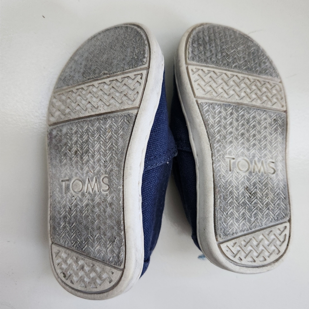 Toms Tiny Alpargata Navy canvas toddler size 5 - Picture 7 of 9